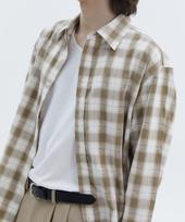 Triple Sense Stitch Plaid Check Shirt_Beige Beige/L