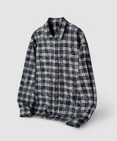 U And Lc Bleach Washed Check Shirt (Smoke Navy) Smoke Navy/L