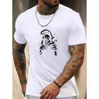 Men'S Spartan Warrior Graphic Summer Casual Short-Sleeve T-Shirt,Comfortable Fit, Streetwear Style S balta