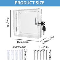 16x15x6cm Wall-Mounted Thermostat Lock Box with Secure Lock Small AC Protective Cover Anti-theft Lockable Case Home Accessory