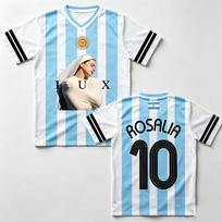 Rosalía LUX Argentin Soccer Jersey Rosalia #10 Football Fans Shirts Women Men Casual Breathable Quick Dry V-neck Sportswear Y2K XXS