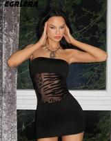 European and American new summer sexy Spice Girl tube top design feels tight, waist and thin short dress M juoda
