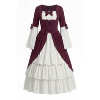 Women's Color Halloween Costume Dress with Lace-Up Corset - M