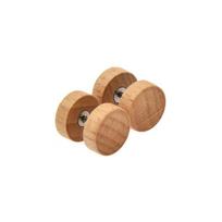 Wooden Stainless Steel Double Sided Barbell Ear Stud Anti-Allergic Body Jewelry for Men Women kava