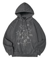 Video Jaki Pigment Star Cat Hoodie [Charcoal] M