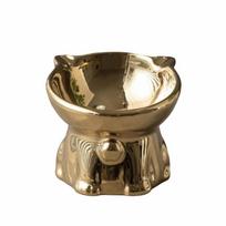 Neck Protection Elevated Pet Food Feeder Cat Shaped Cat Water Bowl Ceramic Cat Bowl  Indoor auksas