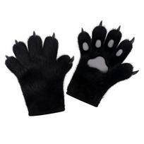 Cartoon Cosplay Costume Gloves Furry Puppy Claw Mittens Fashion Plush Cat Paw Gloves  Party pilka/juoda