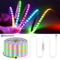 Bluetooth Programėlės Valdymas RGBIC LED Juosta 5V WS2812B USB Išmani RGB Neoninė Šviesa Individualiai Adresuojama Kalėdų Vakarėlio Miegamojo Dekoracija 1M-60LEDs