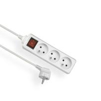 Išplėtimo laidas su įžeminimu ir jungikliu, baltas, 3 lizdai, 1,5 m, OMY 3x1, Elgotech EPS-301,5W