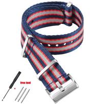 20mm Nylon Watch Strap for Omega Band Watch Replacement High DensityBand for Rolex Premium Soft  Universal Sports Watch Band 20mm&Silver buckle