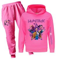 4840x Kids Girls Rumi Zoey Mira Print Hoodies Pants Trouser Clothes Set 100cm rožinė raudona spalva
