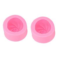 2PCS Steaming Dumpling Maker Mould Silicone Baozi Buns Cooking Mould for Cake Chocolate pink