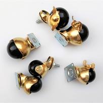 Universalus nailoninis pasukamas ratukas su sriegiu baldams 2-inch Sofa Ball Wheel Gold Plated, Stem 11*22