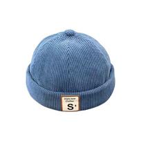 Corduroy Baby Hat Adjustable Docker Hat Children Hat Melon Hat  Kids Wear mėlyna