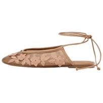 ZARA Tinklinės Gėlėtos Siuvinėtos Raišteliu Sagtys Basutės Beždžionėlės Smėlio spalvos Moteriškos 12536510098 37
