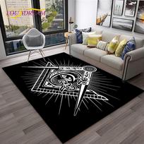 Ring Freemasonry Illuminati masonų kiliminis kilimėlis, skirtas namų svetainei, miegamojo sofos durų kilimėlio dekoravimui, vaikų zonos kilimėlis, neslystantis grindų kilimėlis 40x60cm