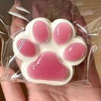 Squishy Cat Paw Stress Relief Toy - Soft Jelly Feel Squeeze Gadget for Kids & Adults Perfect Anti-Anxiety Gift Squeeze Toys violetinė