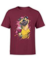 Wine Time Pug Dog Tshirt Unisex S