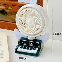 New Model Creative Piano-key Desktop LED Night Light Desktop Small Fan with Three-speed High Wind Power USB Charging Fan balta