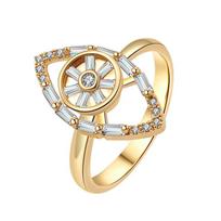 Gold Crystal Devil'S Eye Open Fidget Ring Adjustable Rotating Finger Band For Anxiety Relief Women'S Fashion Accessory resizable