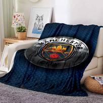 Manchester City Crest Blankets Flannel Printed Breathable Warm Throw Blanket for Home Office Bedspreads 0708a22 75cmx90cm