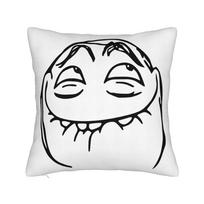 Funny Trollface Meme Rage Comic Square Pillow Case  Cushion Covers Awesome Polyester Decorative Pillowcase for Home 18 x18 40x40cm