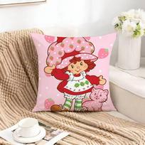 Cute S-Strawberry S-Shortcake-Girl Square Double-Sided printed Pillow Case Bedroom Bedside Pillow Sofa Cushion Cover 30x30cm