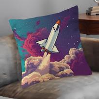 Astronaut Rocket Launch Pillowcase Cover 40x40cm Galaxy Space Sci Fi Starry Night Nursery Decor Unique Gift 35x35cm
