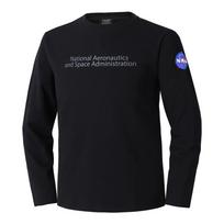 Nasa Unisex Crew Neck Long Sleeve Cotton T-Shirt [Black] 110