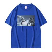 Funny Rage Bait Lion Monkey Meme Graphic TShirts Unisexs Unisex Fashion High Street T Shirt Oversized Loose Short Sleeves T Shirts M