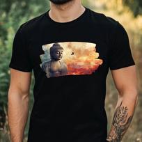 T-Shirt Herren Buddha Portrait Motiv Baumwolle Größe XS bis 5XL XS