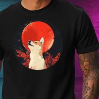 T-Shirt Herren Shiba Inu roter Mond Motiv Baumwolle Größe XS bis 5XL XL