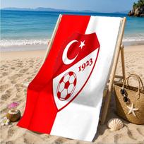Turkijos futbolo emblemos paplūdimio rankšluostis, greitai džiūstantis, lengvai prižiūrimas, tinkamas tiek sportui, tiek paplūdimio atostogoms, sporto būtinybė 70cmx140cm(27x55inch)