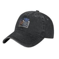 Retro Fulgur Anjanath Monster Hunter Baseball Cap Unisex Style Distressed Denim Sun Cap  Outdoor Activities Gift Hats Cap One Size