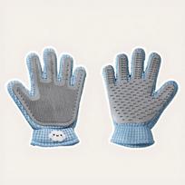 Pet Grooming Glove Silicone Pet Hair Remover Glove Dog Cat Shedding Brush Grooming Tool mėlyna