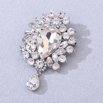 DIEZI 4 Colors Luxury Water Drop Crystal Rhinestone Brooches For Women Girls Party Wedding Fashion Brooch Accessories Jewelry sidabras