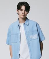 Bunker Buster Pocket Denim Short Sleeve Shirt Light Indigo (Mp2Yu310-062) Light Indigo/095
