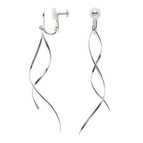 Vendome Aoyama Earrings K10 White Gold Wave Long AJBE2291 WG [Official]