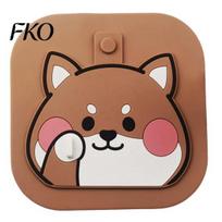 Anti-clog Drain Protector Cartoon Dog Floor Cover, Silicone Shower Tub Stopper with Drainage Holes, Sewer Anti-Odor Deodorizing Mat for Bathroom chaki