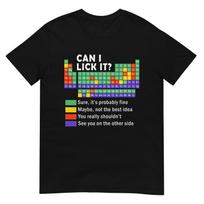 Can I Lick It tee Funny Periodic Table Teacher Gifts Science T-Shirt S