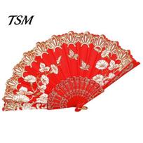 Handheld Fan Vintage Style Bright Color Exquisite Pattern Fine Workmanship Ultralight Small Cloth Retro Chinese Folding Photography Prop Office