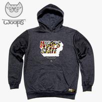 Doldol Woops_Hoody_72 Skateboard Cat Oops Character Graphic Hoodie Light Gray/S