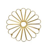 Rust-proof Metal Pot Mat Heighted Foot Hot Pot Holders Durable Gold Trivets  Grill Cookware Style 4