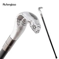 Balta Dervos Gyvatė Kobra Galva Walking Stick Madinga Dekoratyvinė Plieninė Lazda Džentelmeniška Elegantiška Cosplay Lazdos Rankena Kryžiuočio Lazda 95cm