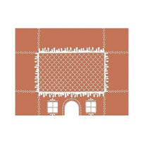Yousheng Gingerbread House Christmas Tablecloth Reusable Washable Gingerbread Playhouse Table Cover with Playful Cut-Out Windows for Dining Room Party S