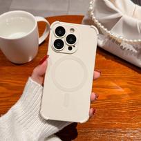 Luxury Magsafe Wireless Charge Case For iPhone 12 13 14 15 16 17 Pro Max Plus Air Soft Liquid Silicone Magnetic Shockproof Cover For iPhone 12