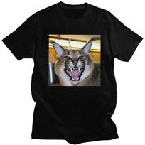Custom Big Floppa Caracal Cat Funny Meme T Shirt Men Short-Sleeve T-shirt Casual Tee Tops Pure Cotton Slim Fit Tshirts Merch ... S įvairiaspalvis