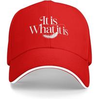 It Is What It Is Feather Graphic Baseball Cap Polyester Casual Sun Protection Unisex Adult Adjustable raudona