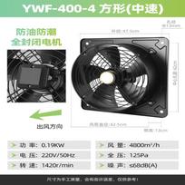 Square External Rotor Axial Flow Exhaust Fan CN plug (adapter included)