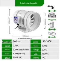 Industrial Duct Ventilation Fan CN plug (adapter included)